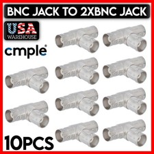 10 PCS BNC to Dual BNC Adapter Coaxial T-Shape BNC Male Jack Splitter Coupler