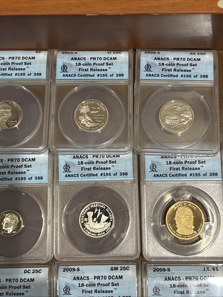 2009S 18 COIN PROOF SET ANACS PR70 DCAM 1st Release #195 Of 398 Custom Case X399 - Image 3 of 4
