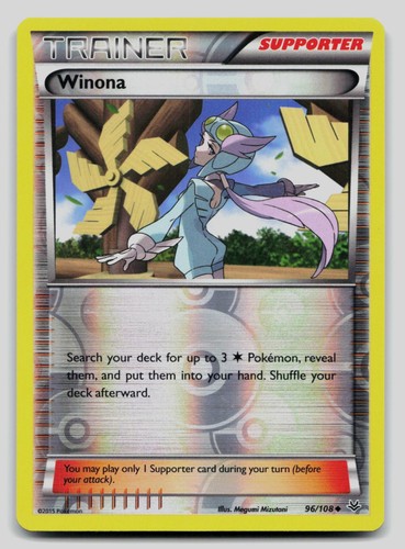 Winona 96/108 Uncommon Roaring Skies Pokemon Reverse Holo Near Mint