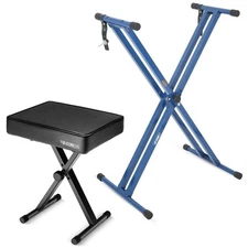 5 Core Keyboard Stand Piano Bench Set Adjustable Key Board Stands w Music Chair