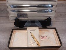 Vintage Cross Classic Century Lustrous Chrome Pen Mechanical Pencil Set Box 3501