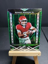 Michael Hawkins Jr. 2024 Leaf Metal Football Press Pass Green Shimmer 5/7 SSP
