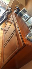 Brown Wood Sideboard Buffet Cabinet, 1 Drawer, Hinged Doors,
