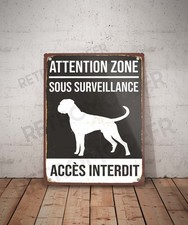 Plaque métal vintage Accès interdit chien Boxer Panneau Décoration Déco