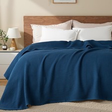 100 Cotton Muslin Gauze Waffle Weave Blanket King Size, Soft Lightweight and...