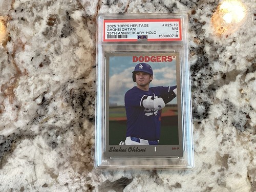 Shohei Ohtani 2025 Topps Heritage Holographic 25th Anniversary #H25-19 PSA 7