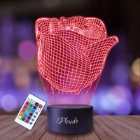 Personalisierte 3D Led Lampe Nachtlicht Geschenk Rose SchöNes