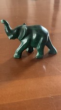 Elefante in malachite scolpita statuetta vintage pietra dura decorazione