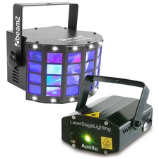 BeamZ DJ Disco Light Package - Firefly Laser & Butterfly Derby Effect