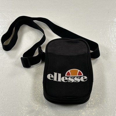 Vintage Ellesse Shoulder Crossbody Bag Black Zippered