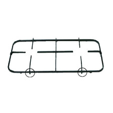Tecnogas Griglia cucina gas 2 fuochi smaltata nera 41,6 X 23 cm con 2 perni