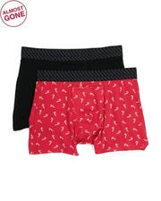 Tommy John Men’s Cotton/Spandex Boxer Briefs Trunks Size LARGE  2pk 4in Holiday