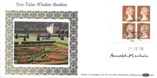 1988 4x27p Window Bkt, Benham D84 FDC, Windsor Counter HS - signed Arnold Machin