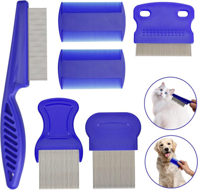 Flea Comb for Cats Dogs, 6 Pack Pet Lice Comb Set Pet Grooming Pets for Small, M