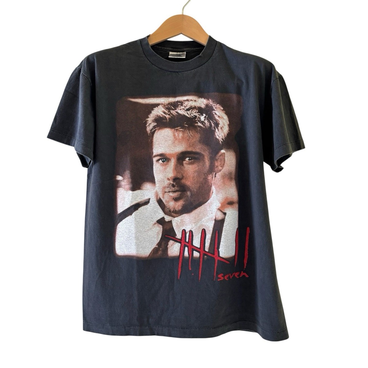Vintage 1995 SEVEN Movie Brad Pitt Size L Promo Single Stitch T