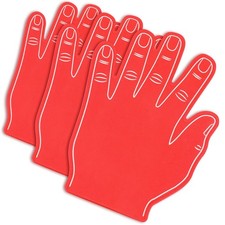 Sotiff 3 Pcs 16 Inches Giant Foam Hand High Five Finger Cheerleading Fan Red