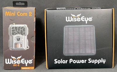 WiseEye Mini Cam 2 Camera & WiseEye Universal Solar Panel Package - NEW