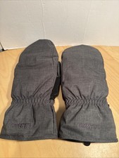 LL BEAN mens WINTER MITTENS GLOVES size LARGE BLACK GRAY