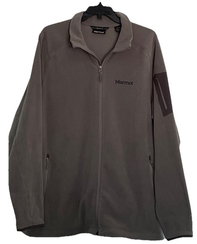 Marmot PolarTec Full Zip Fleecejacke Herren XL grau Gorpcore Wandern Preppy