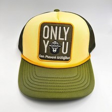 Smokey Bear Hat Trucker Cap Only You Can Prevent Wildfires Olive Green
