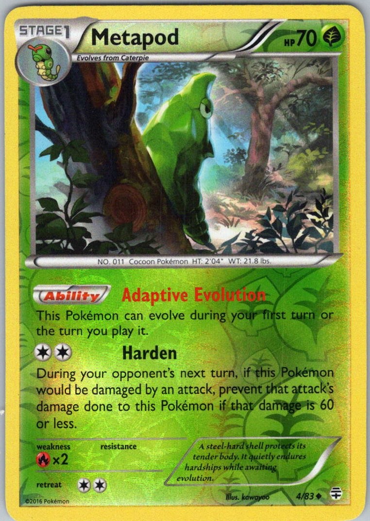 Pokemon Metapod Reverse Holo Uncommon Generations 4/83 NM