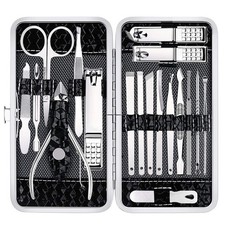 Yougai Nail Clippers Set - 18 Pcs Professional Manicure Pedicure Kit Gifts for F