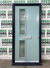 BLUE COMPOSITE FRONT DOOR EXTERNAL FRONT EXTERIOR FROSTED GLASS ENTRANCE HOME