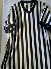 Camisa de árbitro Alleson Athletics para hombre talla XL manga corta rayas blancas y negras