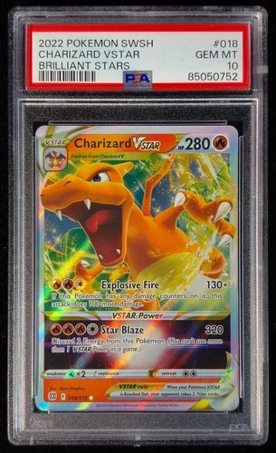 PSA 10 Charizard VSTAR 018/172 – Brilliant Stars SWSH09 – Ultra Rare Pokémon TCG