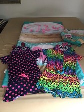Saco de dormir Justice For Girls I Like You A Latte y 2 pijamas pijamas mamelucos talla 8