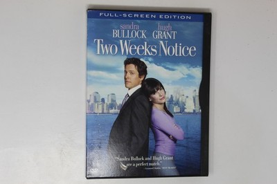 Two Weeks Notice DVD Full-screen Edition Sandra Bullock Hugh Grant