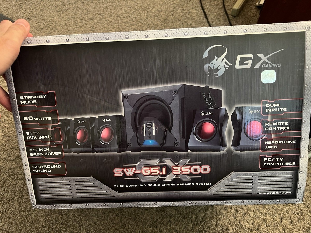 Genius GX Gaming 5- Piece Gaming Speaker System 3500 With Out 