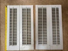 2 pairs (4 shutters total ) of vintage salvage blue-painted plantation shutters