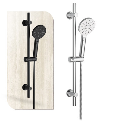 Höhenverstellbar Duschgarnitur Duschstange Handbrause Duschset Chrom V304+ JOHO