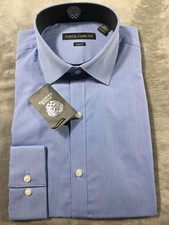 NWT Vince Camuto Blue Pincord Button Up Dress Shirt Slim Fit 15 32-33