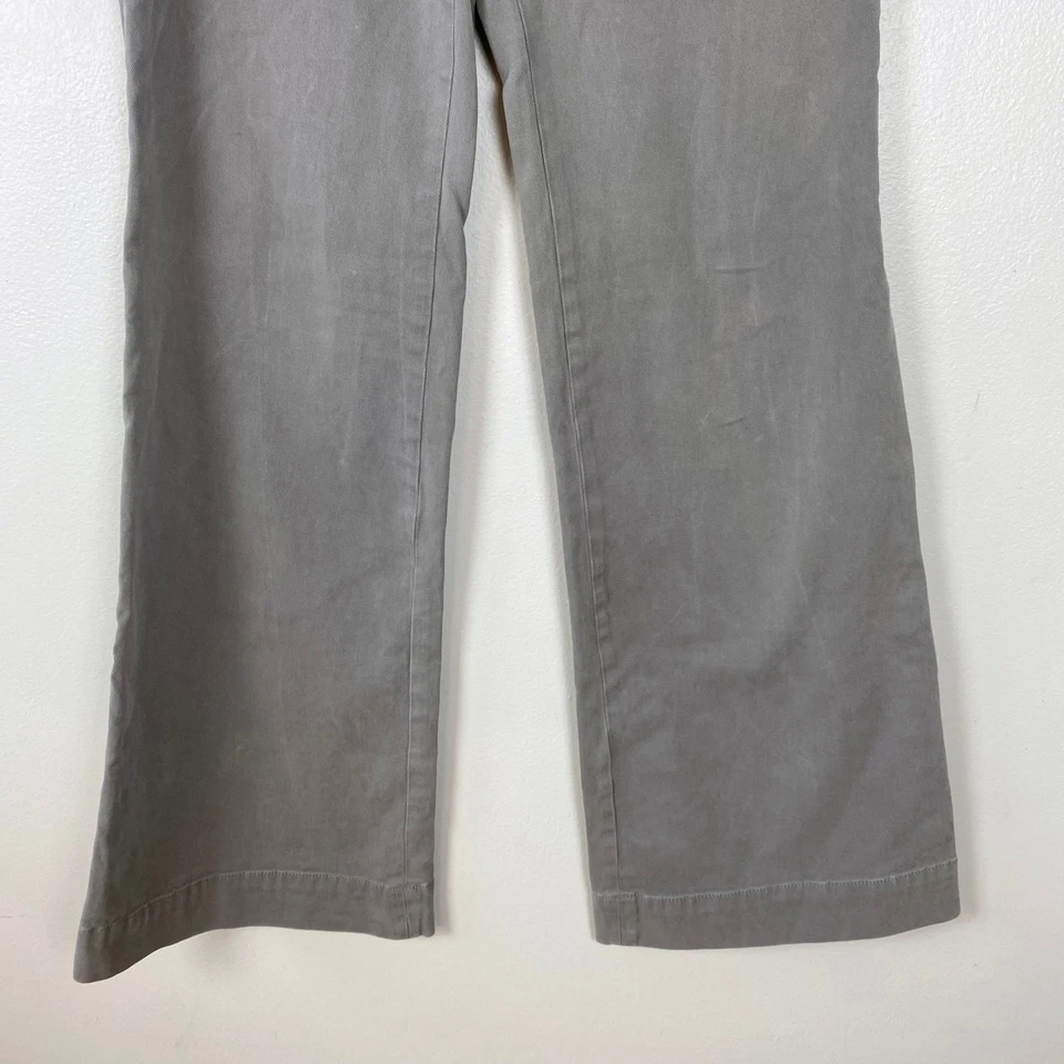 Pantalones Elevenses Anthropologie Gris Pierna Ancha Tiro Bajo Detalle Botón Y2k Talla 6 Foto 3 de 4