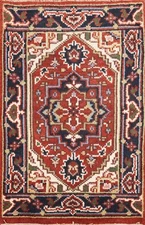Geometric Traditional Handmade Foyer Rug 2x3 Hand-knotted Oriental Wool Carpet