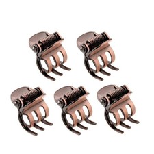 5Pcs Mini Metal Hair Claw Clips for Women,Mini 1 Count Pack of 5 , Bronze