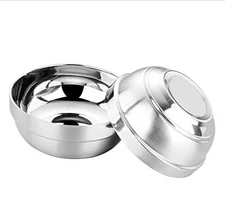 32 oz Double-Wall Insulated Stainless Steel Soup Bowl Pack of 2 Mirror Polish