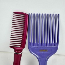 Lot of 2 Conair Hair Combs Styling Pick Detangling Comb Purple Magenta