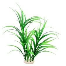 Green Grass Cluster Aquarium D cor Plastic Plants Large 17 Inches Tall 4510