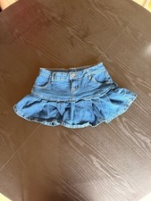 Pleated Denim Skort Mini Skirt Deadstock y2k