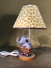 LAMBS and IVY BABY/ KIDS ROOM LAMP Baby Elephant Circus Train Car 15  With Shade