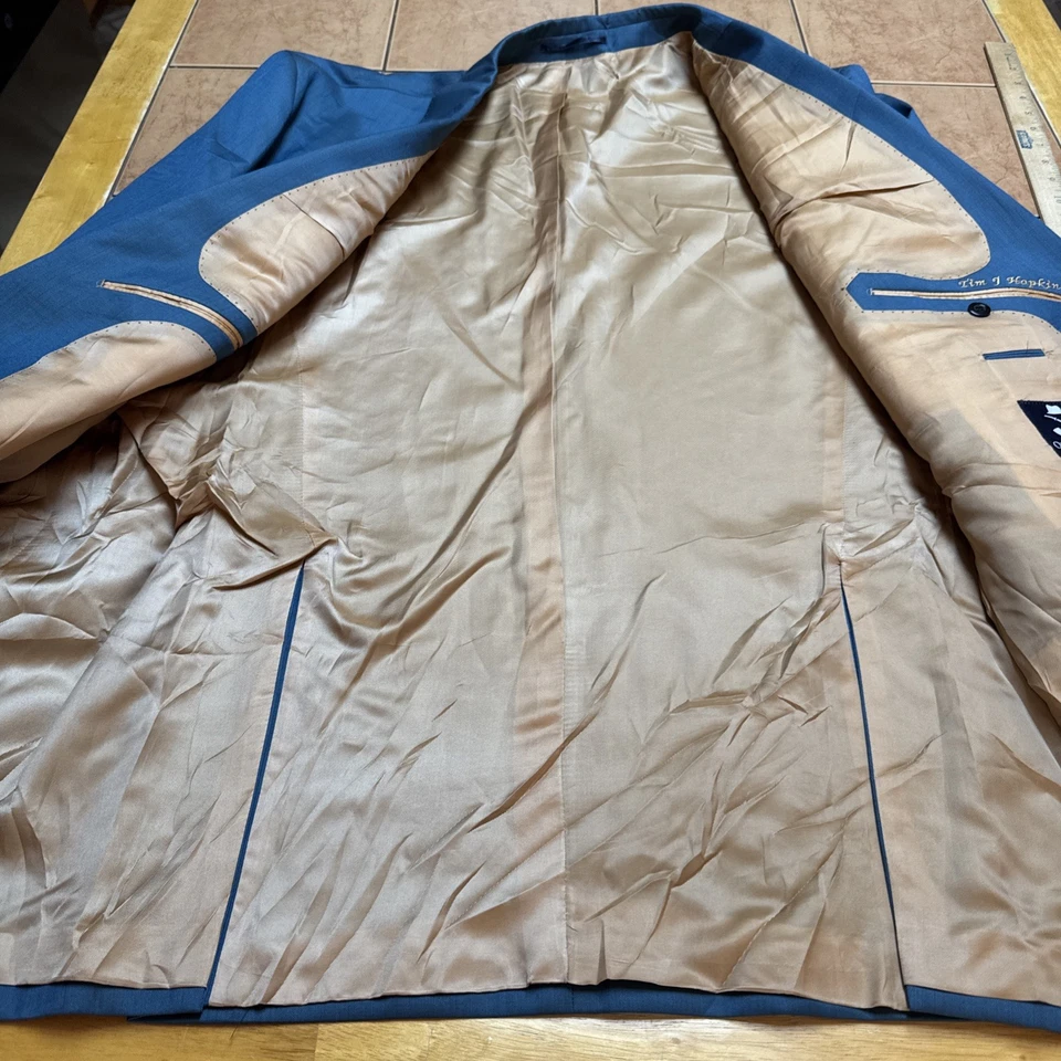 Oliver Wicks Suit Vitale Barberis Canonico 1663 Wool & Silk Men Sz 46L / 40 x 33 - Image 4 of 4