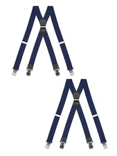 Buyless Fashion Heavy Duty 2 Pack Suspender Men Adjustable Straps X Strong Clips