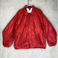 VTG Auburn Sportswear Jacket Mens XL Red  Snap Button Bomber Coat Made In USA