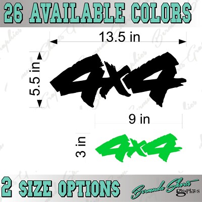 (2pk) 4x4 Decals Fender Off Road Tailgate Stickers Chevy Ford Jeep ...