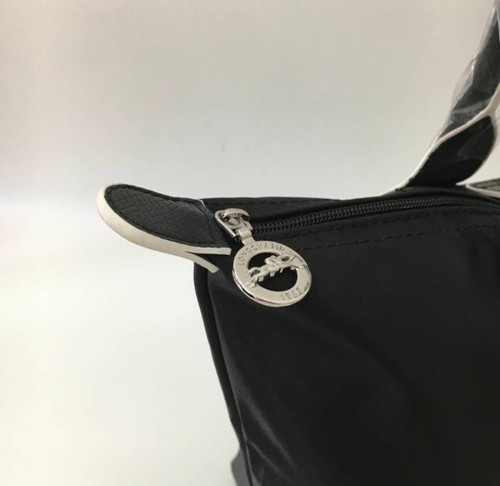Borsa tote LONGCHAMP 70° anniversario Le Pliage club M nera - tela riciclata nuova - Foto 5 di 9