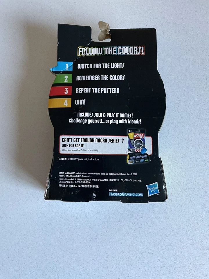 Simon Electronic Game Micro Series New Hasbro Watch Remember Repeat Brand New - Image 3 of 4