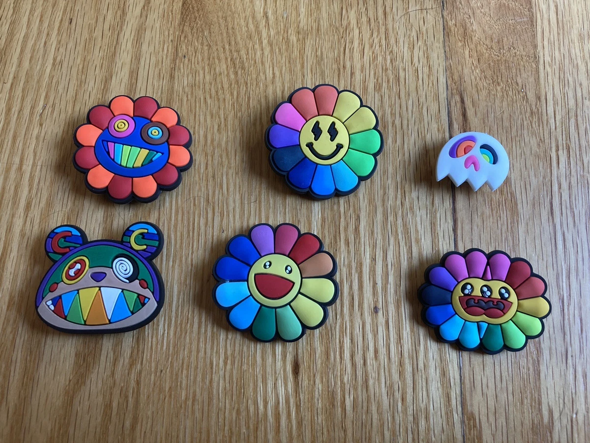 6pc Flower Smiley Happy Rainbow Cartoon Shoe Charms For Crocs eBay